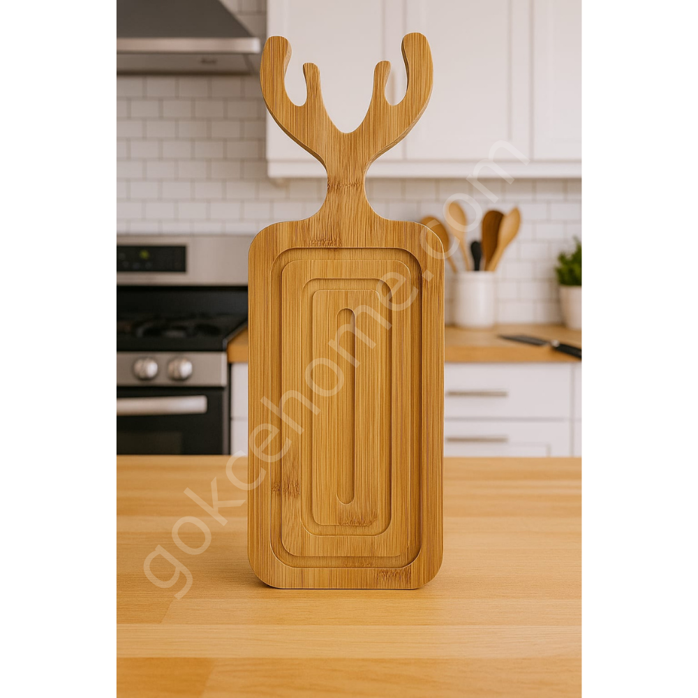 geyikli Bambu Sunumluk ve Kesme Tahtası