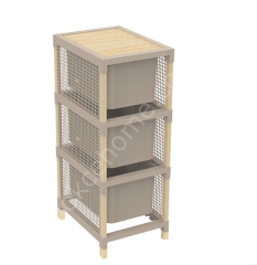 Fixwood Fix-2009-45L Ahşap 3 Katlı fonksiyonel Çekmece -45Lt