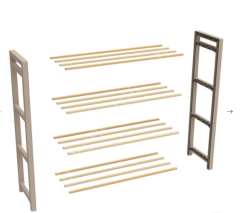 Fixwood Fix2041-1 Ahşap Çubuklu Ayakkabılık BEJ