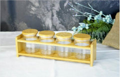 Alisa Yuvarlak Bambu Sıtantlı Baharatlık 4 lü