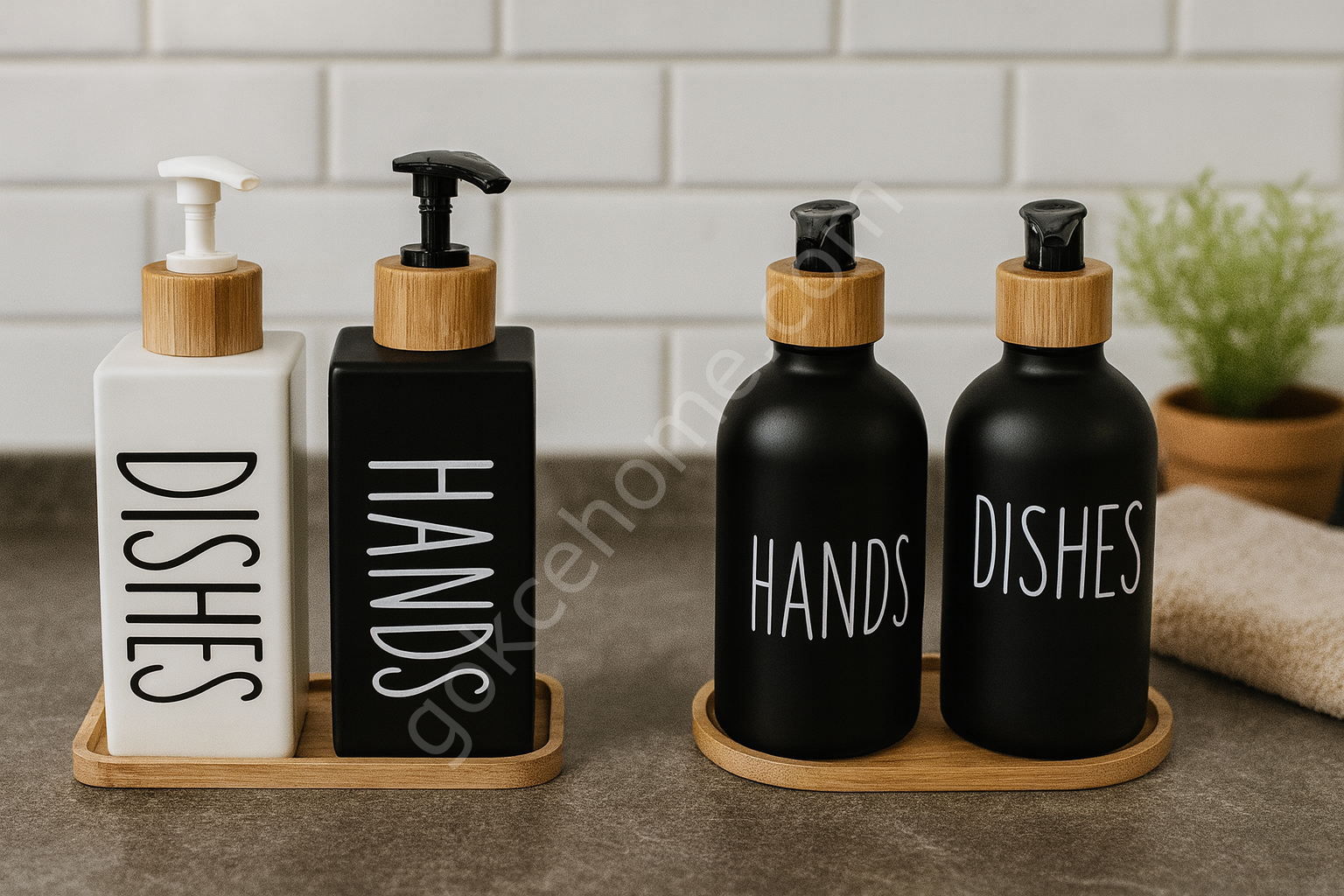 Lavin Hand Dishes Porselen Bambu Altlıklı Sıvı Sabunluk
