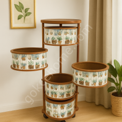 Ahşap Sebzelik 4 Katlı