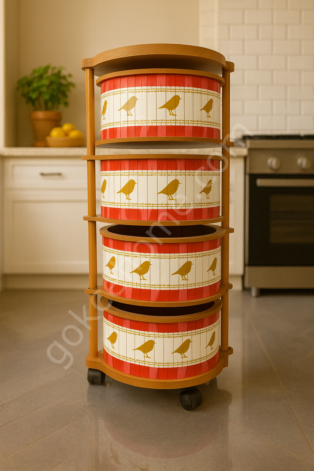 Ahşap Sebzelik 4 Katlı