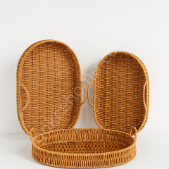 Oval 3 lü Hasır Tepsi