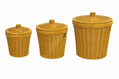 Rattan Hasır Sepet 3'lü Organizer