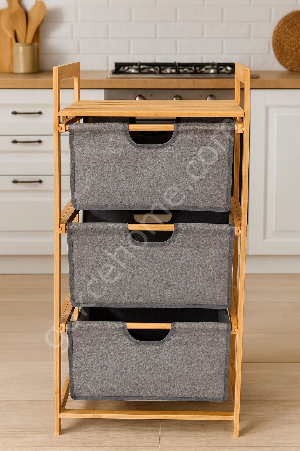 SOĞAN PATATES SEBZELİK BAMBU ŞIK ORGANİZER