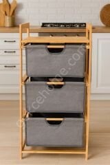 SOĞAN PATATES SEBZELİK BAMBU ŞIK ORGANİZER