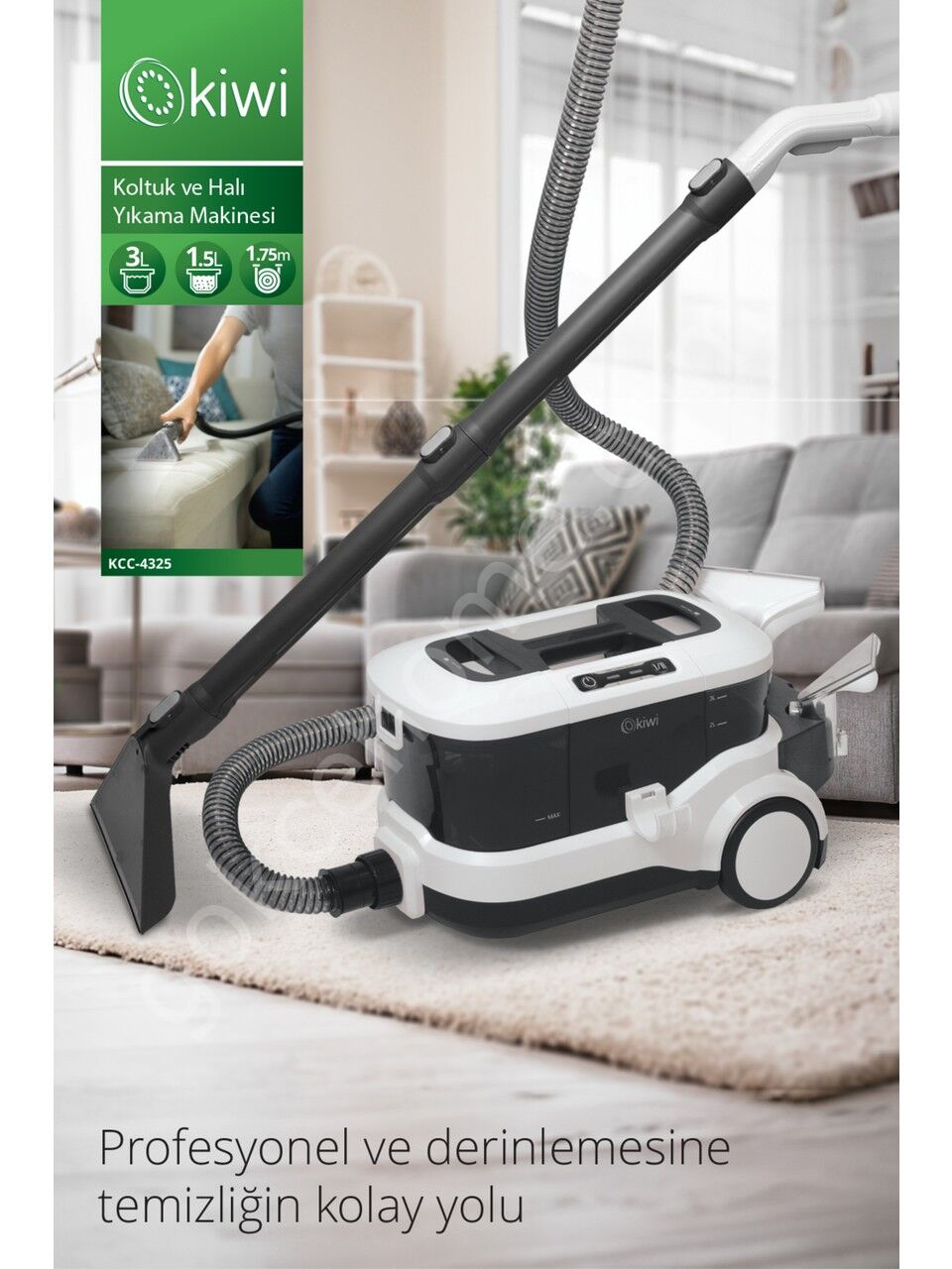 kiwi KCC-4325 Koltuk ve Halı Yıkama Makinesi Beyaz