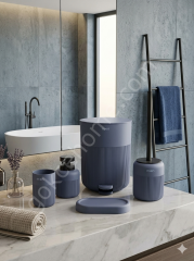 Mien Siyah Çizgili 5 Parça Banyo Seti