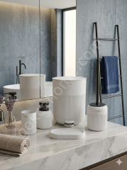 Mien Siyah Çizgili 5 Parça Banyo Seti