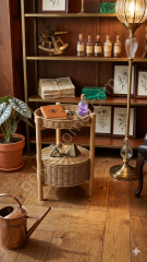 iki katlı hasır rattan organizer